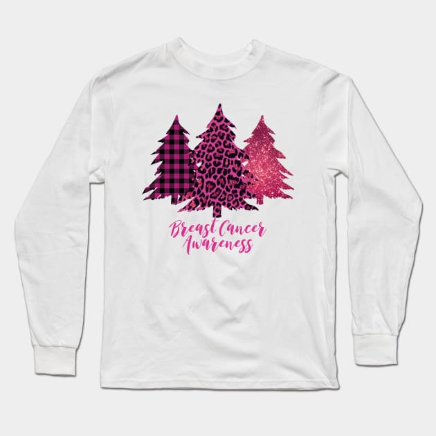 Breast Cancer Awareness Christmas Breast Cancer Gift Long Sleeve T-Shirt by nicholsoncarson4